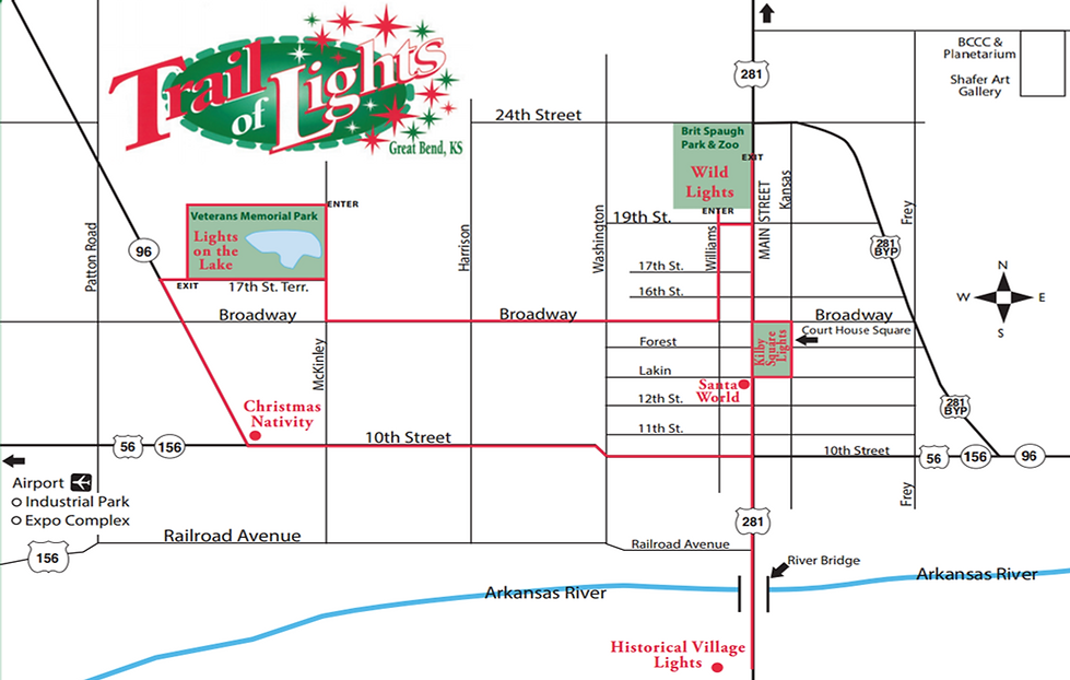 Trail of lights map